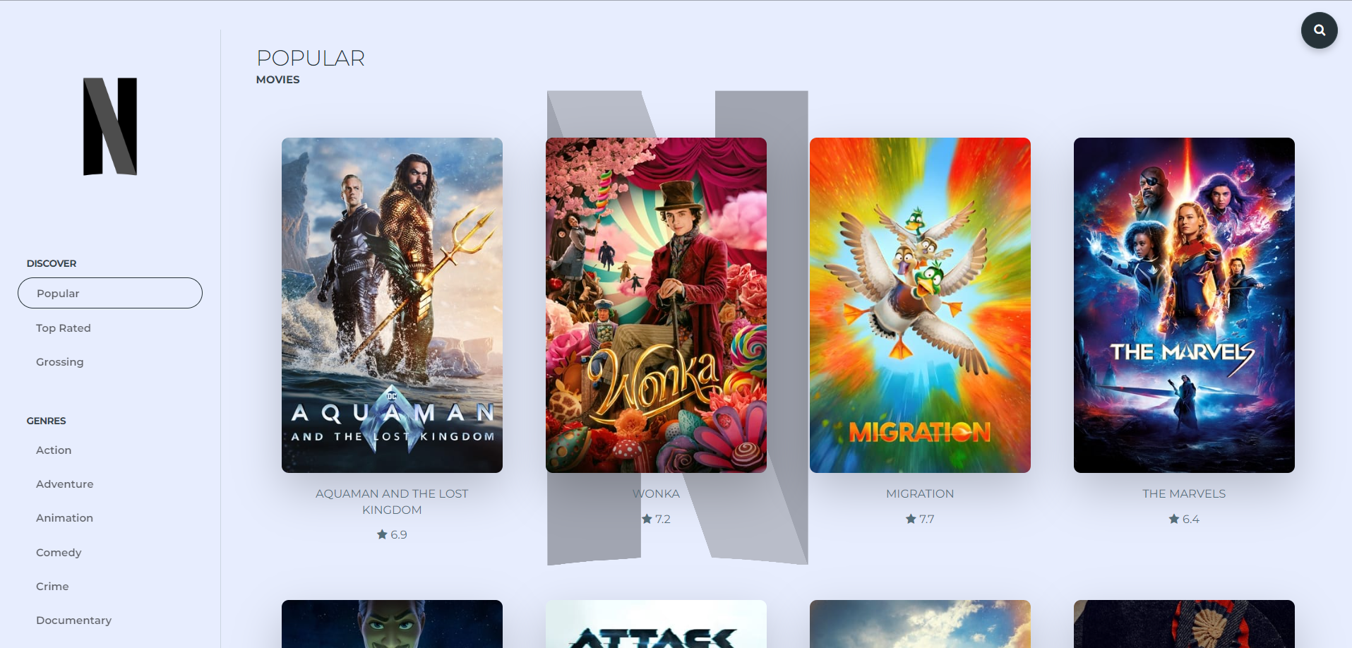 Movie Recommender System (frontend)